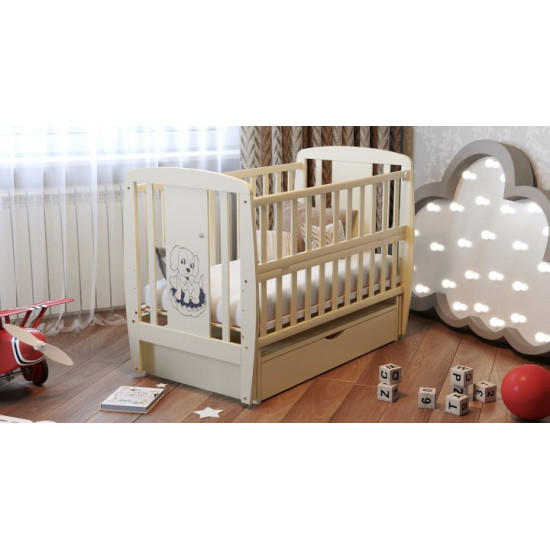 Children's bed Dubik-M Doggie with drawer ivory Children's bed Dubik-M Doggie with drawer ivory