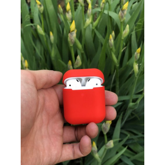 Чехол для наушников Apple AirPods 1/2 Clamshell Красный Ультратонкий Чехол для наушников Apple AirPods 1/2 Clamshell Красный Ультратонкий
