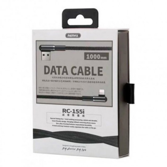 Кутовий кабель Remax RC-155i USB - Lightning Чорний