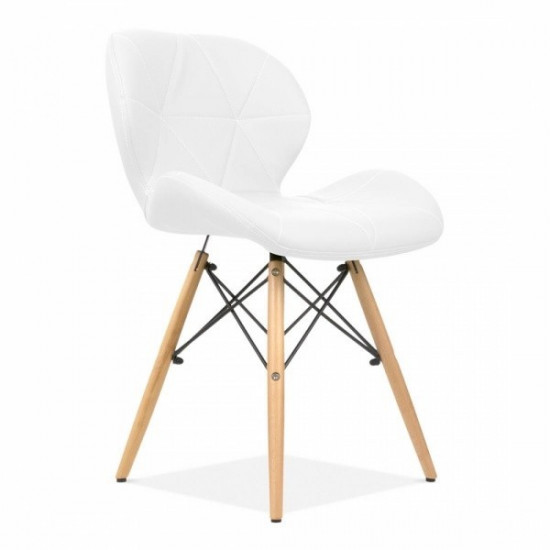 Chair Star SDM, wooden legs, white eco-leather Chair Star SDM, wooden legs, white eco-leather