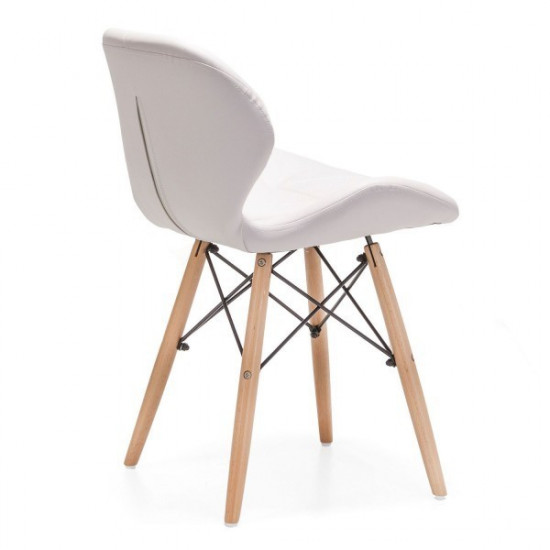 Chair Star SDM, wooden legs, white eco-leather Chair Star SDM, wooden legs, white eco-leather