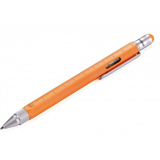 Troika Construction multi-tasking ballpoint pen with stylus; ruler; screwdriver and level; orange Troika Construction multi-tasking ballpoint pen with stylus; ruler; screwdriver and level; orange