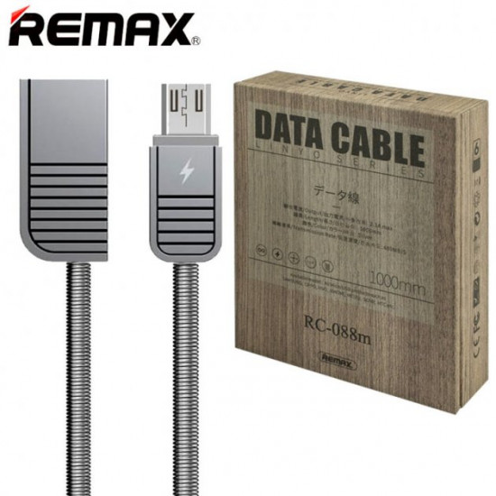 USB кабель Remax Linyo RC-088 micro USB сріблястий