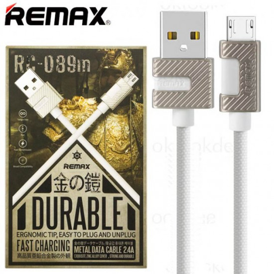 USB кабель Remax RC-089m Metal micro USB білий USB кабель Remax RC-089m Metal micro USB білий