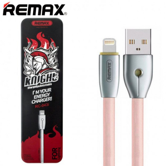 USB кабель Remax Kinght RC-043i Lightning рожевий USB кабель Remax Kinght RC-043i Lightning рожевий