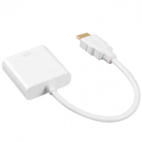  Кабель переходник SUNROZ HDMI - VGA адаптер, Белый (A48367)