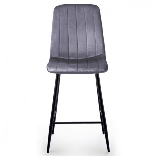 Барный стул HATTA Petty Velvet Серый Барный стул HATTA Petty Velvet Серый