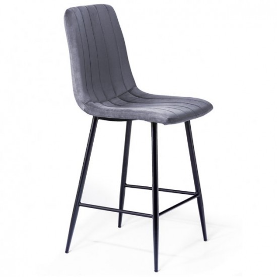 Барный стул HATTA Petty Velvet Серый Барный стул HATTA Petty Velvet Серый