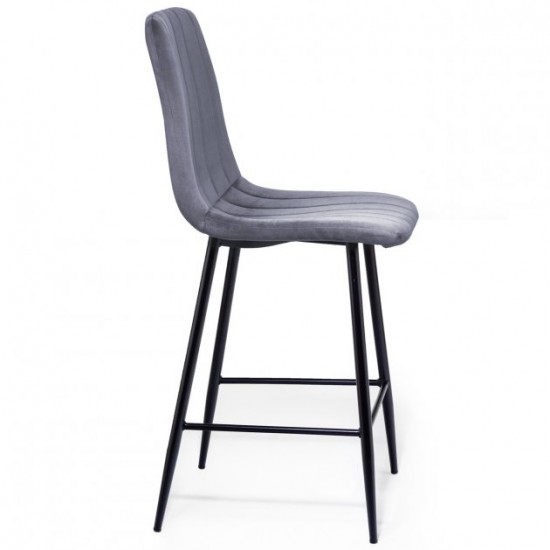 Барный стул HATTA Petty Velvet Серый Барный стул HATTA Petty Velvet Серый