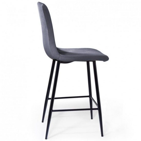 Барный стул HATTA Petty Velvet Серый Барный стул HATTA Petty Velvet Серый