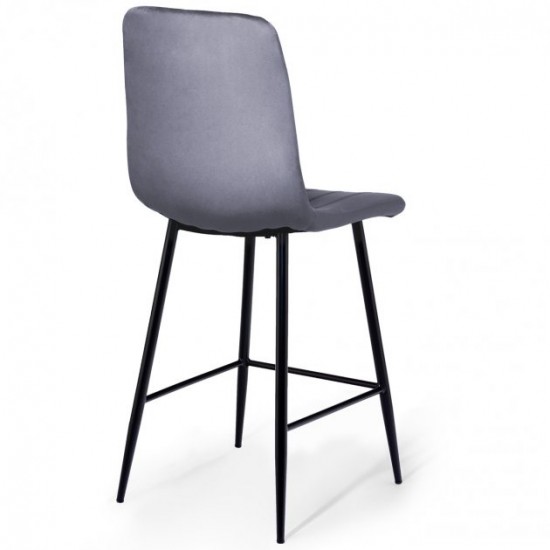 Барный стул HATTA Petty Velvet Серый Барный стул HATTA Petty Velvet Серый