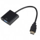Adapter cable SUNROZ HDMI - VGA adapter, Black (A48366)