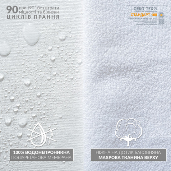 Waterproof mattress cover IDEIA 140x200 with elastic band around the perimeter Aqua-Stop Lux Waterproof mattress cover IDEIA 140x200 with elastic band around the perimeter Aqua-Stop Lux