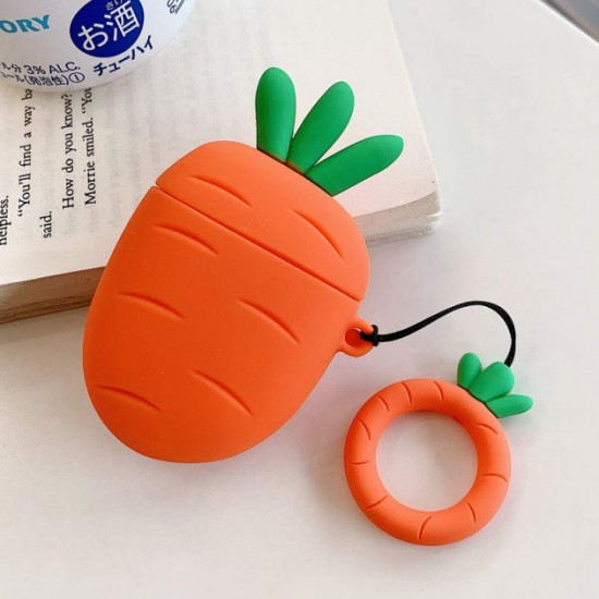 Силіконовий футляр Smile Fruits series для навушників AirPods + кільце Carrot Силіконовий футляр Smile Fruits series для навушників AirPods + кільце Carrot