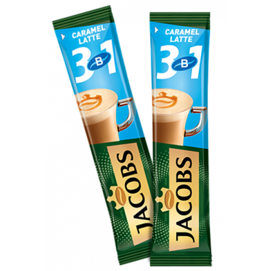 Кавовий напій Jacobs 3 in 1 Latte Caramel 24 x 12,3 г Кавовий напій Jacobs 3 in 1 Latte Caramel 24 x 12,3 г