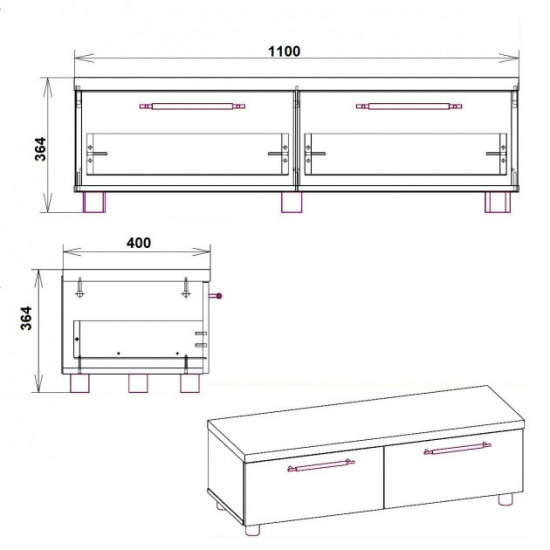 TV stand-2 MG-2 Companit Wenge combi TV stand-2 MG-2 Companit Wenge combi