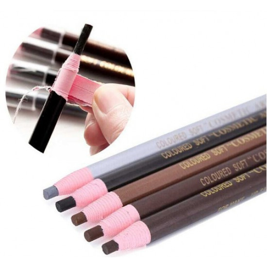 Карандаш самозатачивающийся для эскиза татуажа Soft coloured pensil коричневый Карандаш самозатачивающийся для эскиза татуажа Soft coloured pensil коричневый