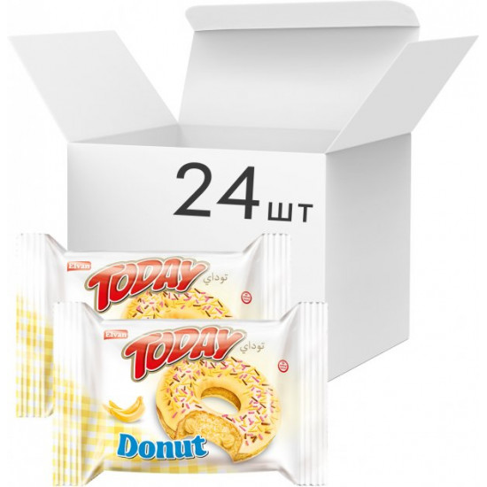 Упаковка пончиків Elvan Today Donut Banana 50 г х 24 шт (8693029607491_8693029607507) Упаковка пончиків Elvan Today Donut Banana 50 г х 24 шт (8693029607491_8693029607507)