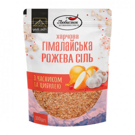 Соль гималайская розовая с чесноком и луком Соль гималайская розовая с чесноком и луком