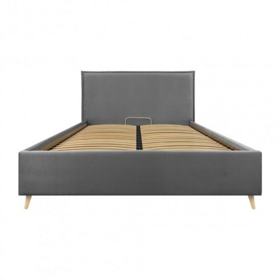 Кровать Andrea Standart Wood На ножках 140 x 200 см Simple Серая Кровать Andrea Standart Wood На ножках 140 x 200 см Simple Серая