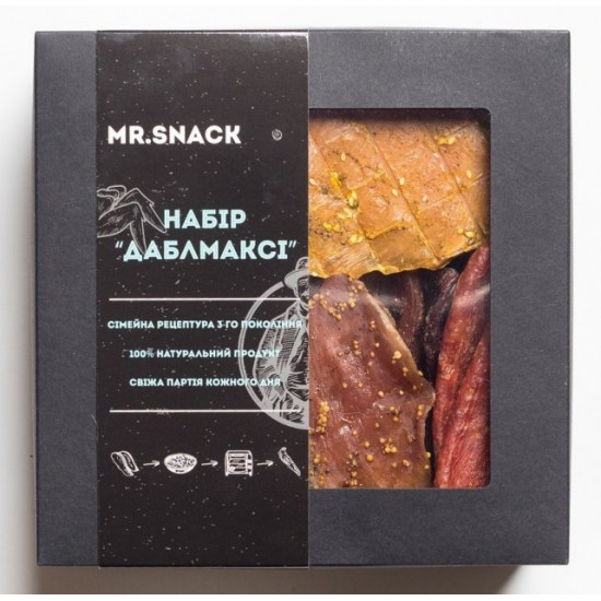 Набір м'ясних снеків MrSnack дегустаційний ДаблМаксі 1,1 кг Набір м'ясних снеків MrSnack дегустаційний ДаблМаксі 1,1 кг