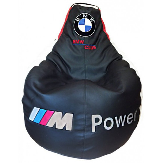 Кресло мешок пуфик sportkreslo BMW Экокожа размер S 80*100см черный Кресло мешок пуфик sportkreslo BMW Экокожа размер S 80*100см черный