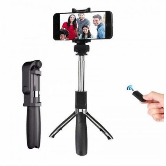 Селфі палиця штатив тринога для телефону Bluetooth з пультом Selfie Stick L01 Чорний Селфі палиця штатив тринога для телефону Bluetooth з пультом Selfie Stick L01 Чорний