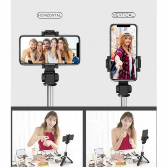 Селфі палиця штатив тринога для телефону Bluetooth з пультом Selfie Stick L01 Чорний Селфі палиця штатив тринога для телефону Bluetooth з пультом Selfie Stick L01 Чорний
