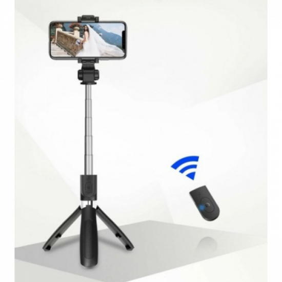 Селфі палиця штатив тринога для телефону Bluetooth з пультом Selfie Stick L01 Чорний Селфі палиця штатив тринога для телефону Bluetooth з пультом Selfie Stick L01 Чорний