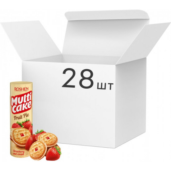 Упаковка печива Roshen Multicake Strawberry Cream 180 г х 28 шт (4823077622540) Упаковка печива Roshen Multicake Strawberry Cream 180 г х 28 шт (4823077622540)
