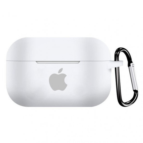 Чохол для AirPods PRO silicone case with Apple White Чохол для AirPods PRO silicone case with Apple White