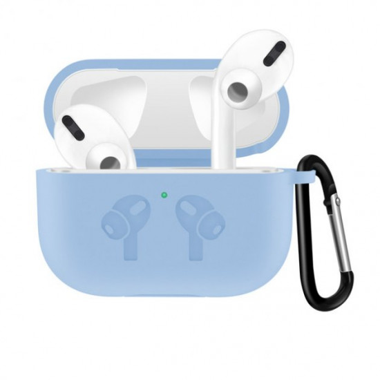 Чохол для AirPods PRO silicone case logo з карабіном lilac Чохол для AirPods PRO silicone case logo з карабіном lilac