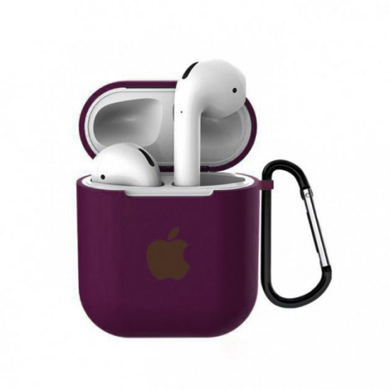 Чохол для AirPods/AirPods 2 silicone case with Apple Marsala Чохол для AirPods/AirPods 2 silicone case with Apple Marsala
