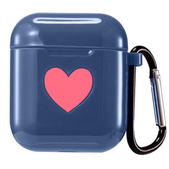 Чохол для AirPods/AirPods 2 silicone case Love з карабіном blue Чохол для AirPods/AirPods 2 silicone case Love з карабіном blue