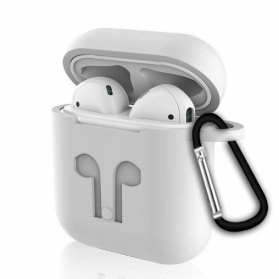 Чохол для AirPods/AirPods 2 silicone case logo з карабіном Чохол для AirPods/AirPods 2 silicone case logo з карабіном