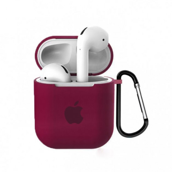 Чохол для AirPods/AirPods 2 silicone case with Apple Rose red Чохол для AirPods/AirPods 2 silicone case with Apple Rose red