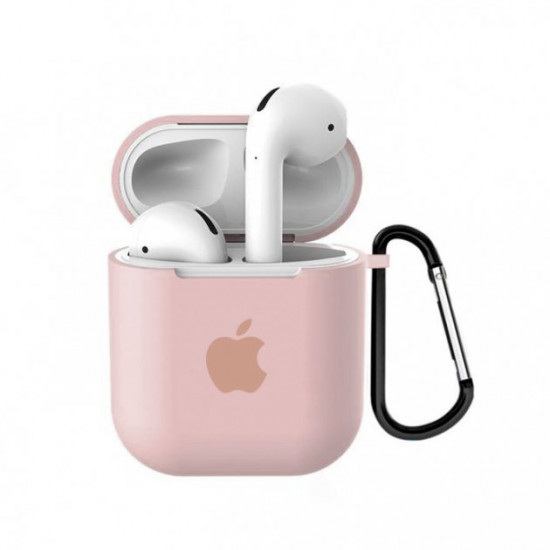 Чохол для AirPods/AirPods 2 silicone case with Apple Pink sand Чохол для AirPods/AirPods 2 silicone case with Apple Pink sand