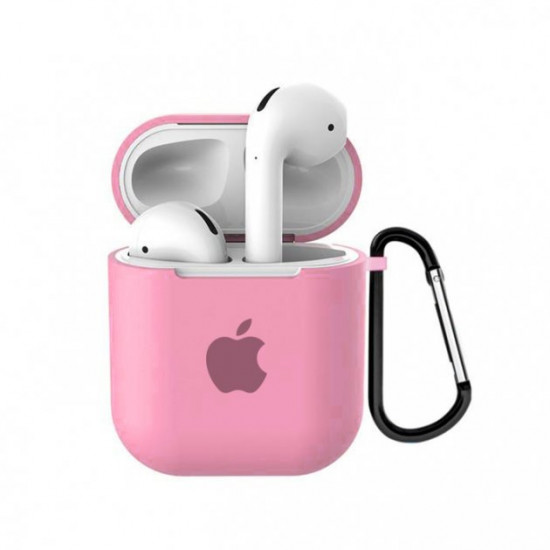 Чохол для AirPods/AirPods 2 silicone case with Apple Pink Чохол для AirPods/AirPods 2 silicone case with Apple Pink