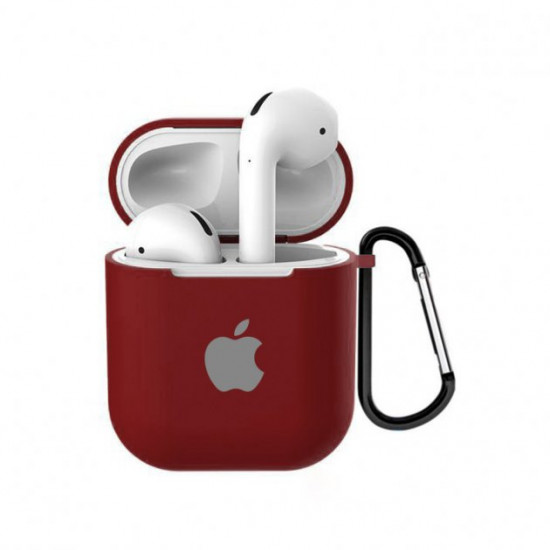 Чохол для AirPods/AirPods 2 silicone case with Apple Camelia white Чохол для AirPods/AirPods 2 silicone case with Apple Camelia white
