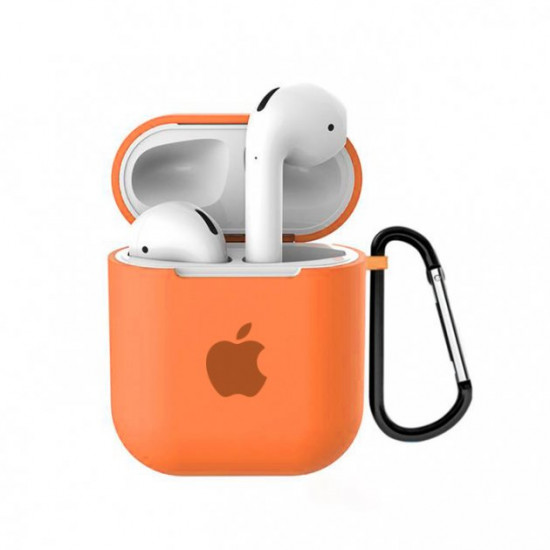 Чохол для AirPods/AirPods 2 silicone case with Apple Papaya Чохол для AirPods/AirPods 2 silicone case with Apple Papaya