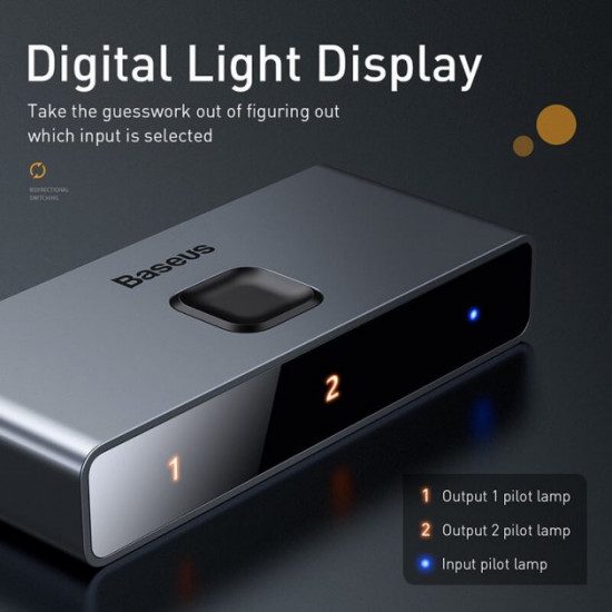 Adapter BASEUS CAHUB-BC0G HDMI switch 2 in 1-1 in 2 gray Adapter BASEUS CAHUB-BC0G HDMI switch 2 in 1-1 in 2 gray