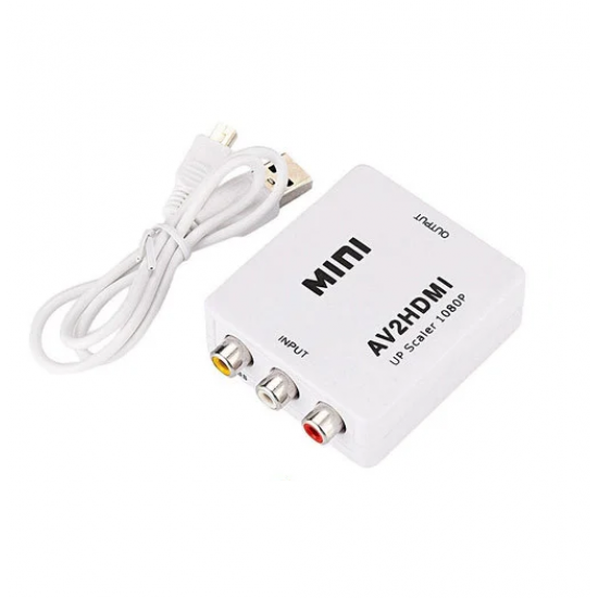 AV RCA - HDMI конвертер відео аудіо FullHD 1080p білий AV RCA - HDMI конвертер відео аудіо FullHD 1080p білий