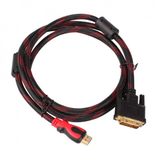  Кабель DVI-D 24+1 - HDMI 1.8м позолоченный грубый