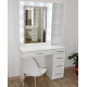 Dressing table 5 drawers and mirror with shelves Zerka height 180 cm white Dressing table 5 drawers and mirror with shelves Zerka height 180 cm white