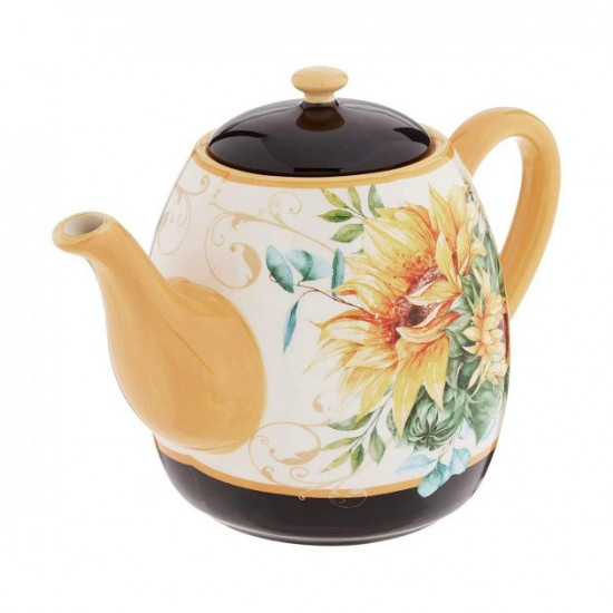Teapot for tea with a pattern of flowers Teapot for tea with a pattern of flowers