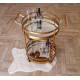 Gold serving table on wheels made of metal with mirror finish. Grand Present 96018 Gold serving table on wheels made of metal with mirror finish. Grand Present 96018