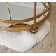 Gold serving table on wheels made of metal with mirror finish. Grand Present 96018 Gold serving table on wheels made of metal with mirror finish. Grand Present 96018