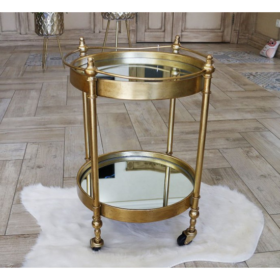 Serving table on wheels made of metal with mirror top Grand Present 96022 Serving table on wheels made of metal with mirror top Grand Present 96022