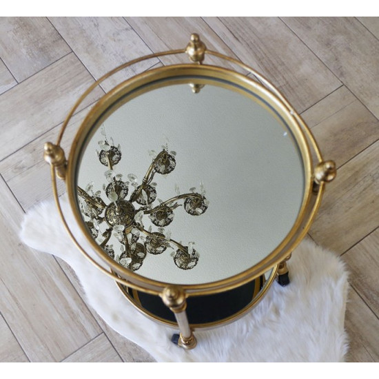 Serving table on wheels made of metal with mirror top Grand Present 96022 Serving table on wheels made of metal with mirror top Grand Present 96022