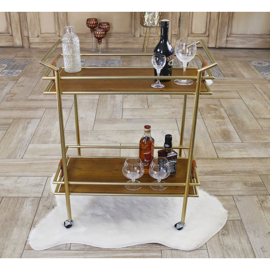 Serving table on wheels made of metal and glass Grand Present 21031 Serving table on wheels made of metal and glass Grand Present 21031